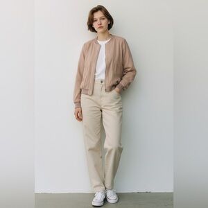 Rhythm Of Grace blush perforated zipper jacket M